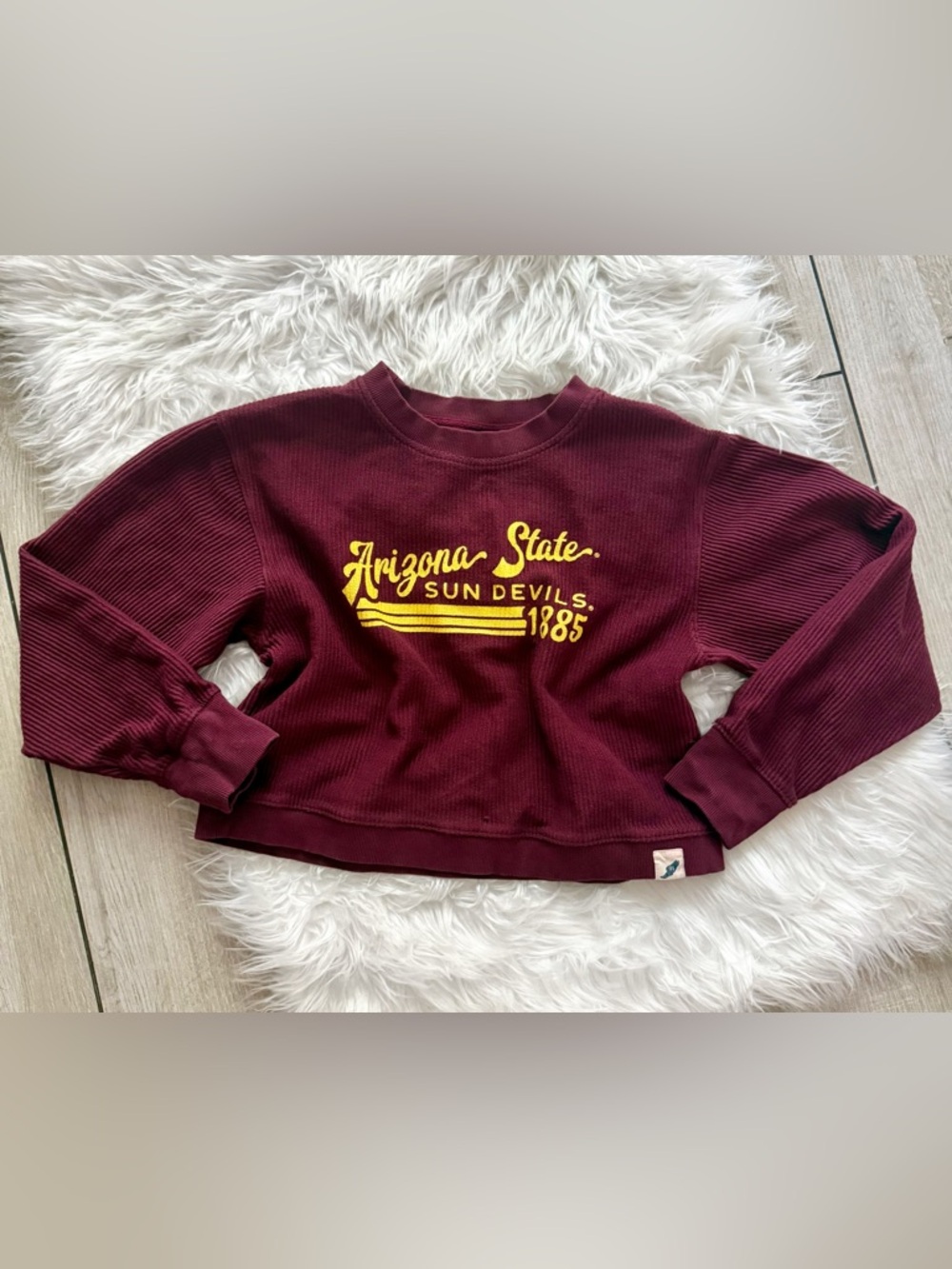 Arizona State Sun Devils Maroon Crewneck Sweatshirt with Gold Graphic